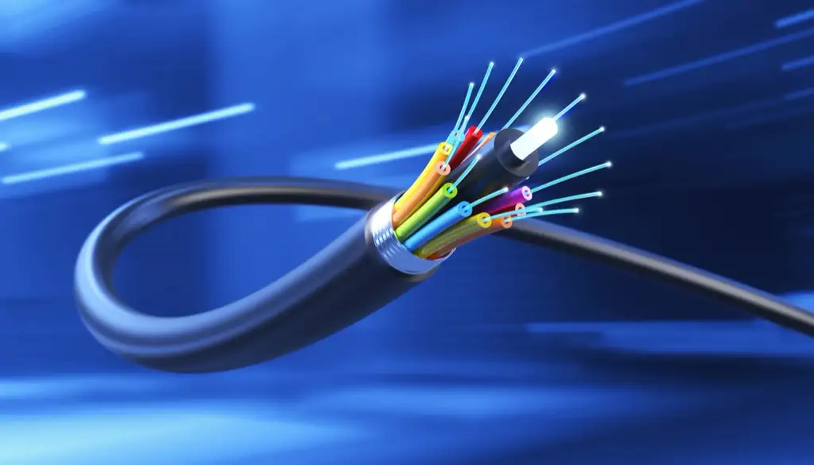 Fiber cable with coloured strands
